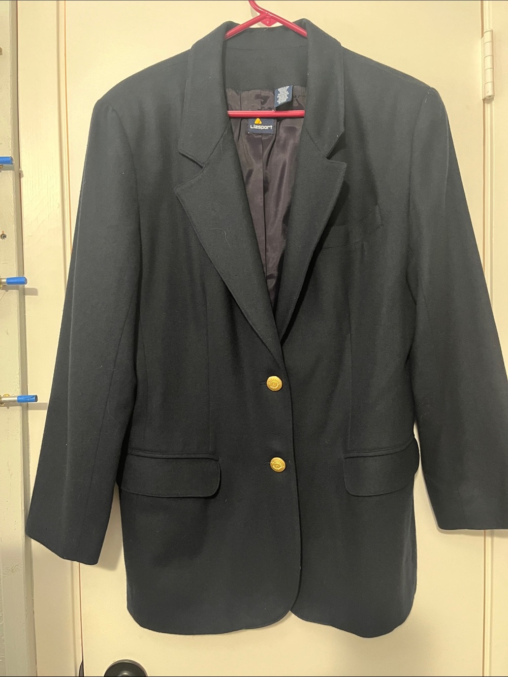 Liz Claiborne Navy Blazer with Gold Buttons